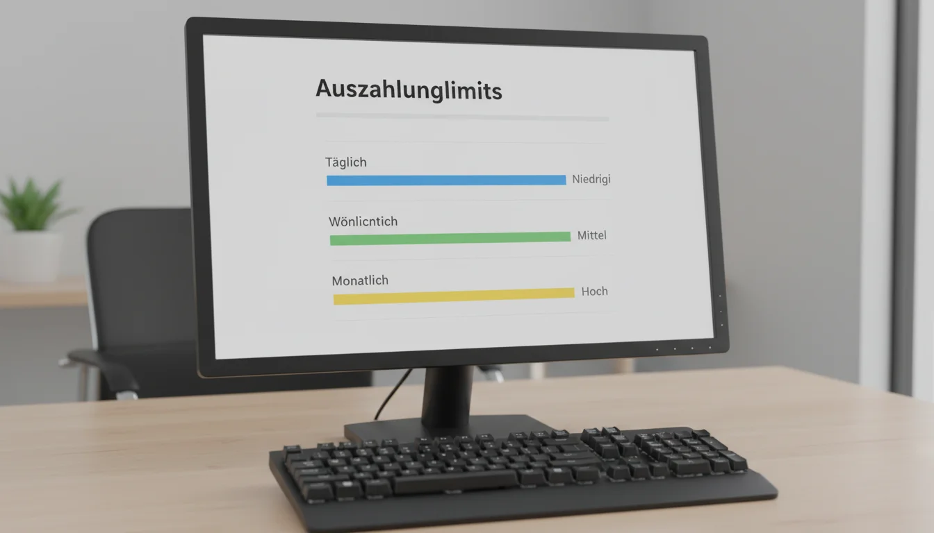 Schematische Darstellung von Auszahlungslimits auf einem Bildschirm
