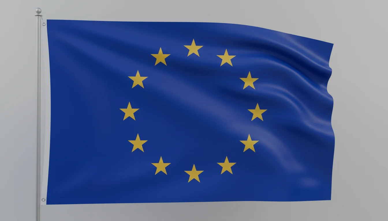 EU-Flagge mit Sternen als Symbol für europäisches Recht