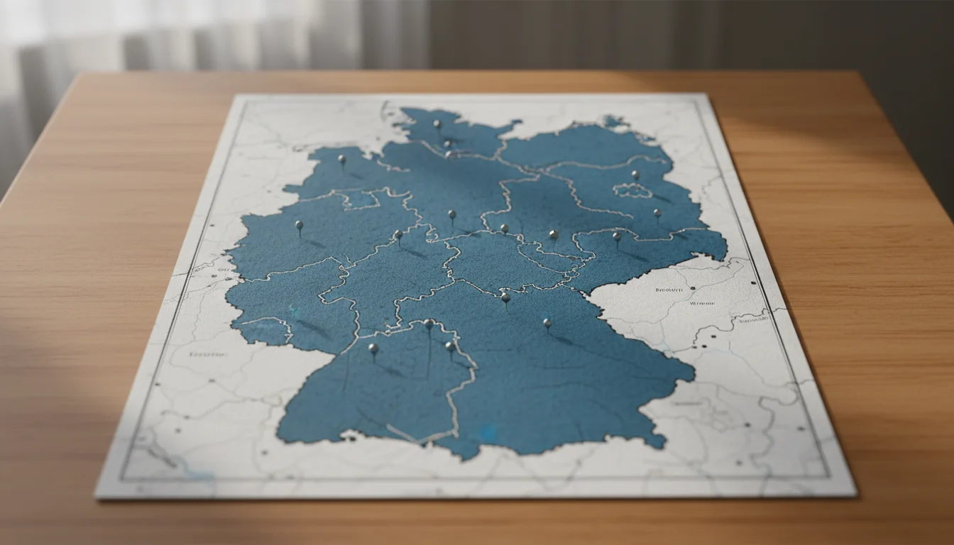 Deutschlandkarte mit Markierungen für Glücksspielregulierung