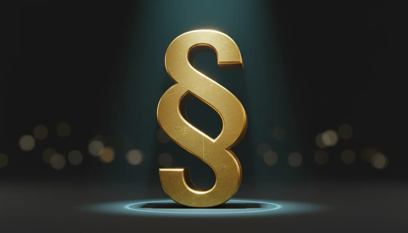 Paragraphenzeichen mit digitalem Bitcoin-Hintergrund