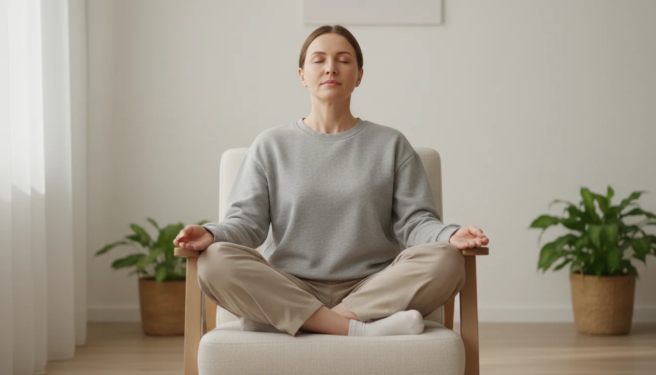 Person in ruhiger Meditation symbolisiert Balance und Selbstkontrolle