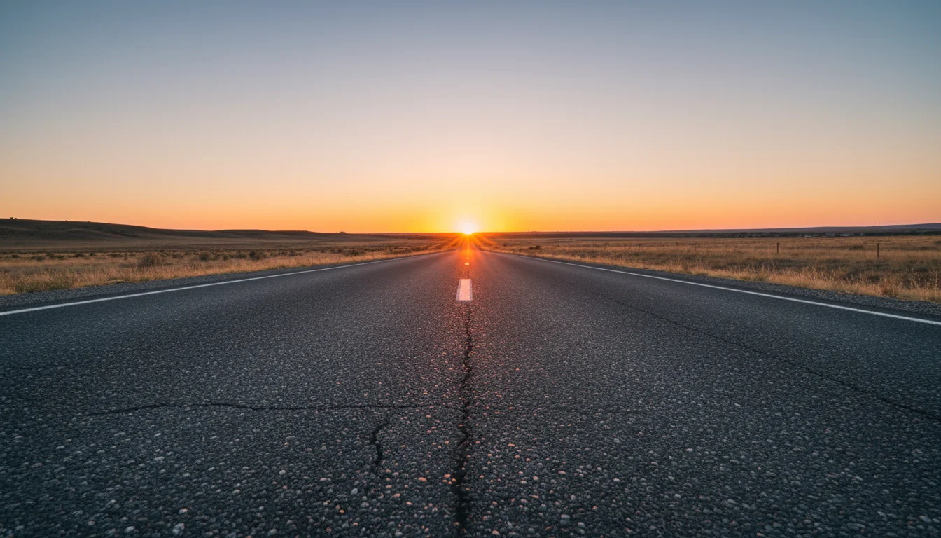 Straße die in die Zukunft führt als Symbol für Entwicklung